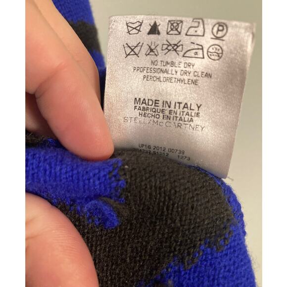 Stella McCartney Bright Blue & Brown Abstract Floral Print Sweater Wool Sz 42 L - Picture 8 of 9